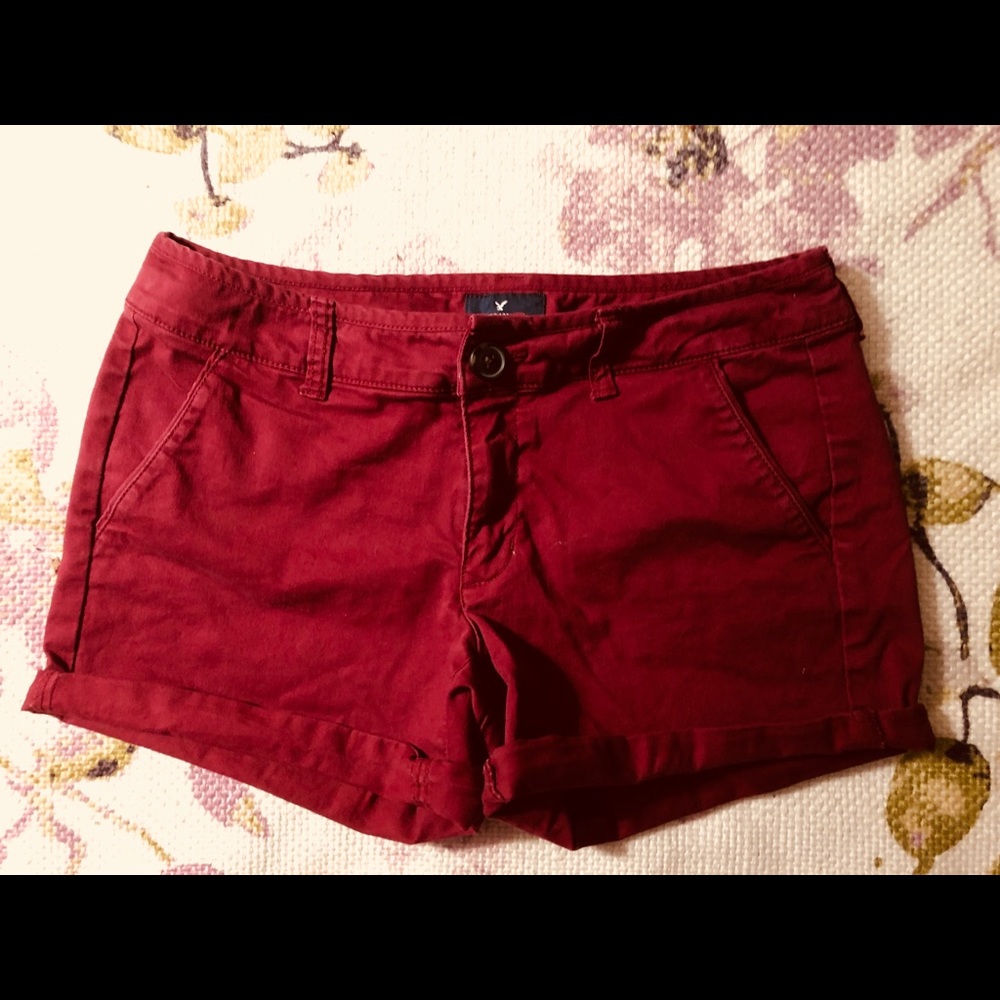American Eagle twill midi shorts